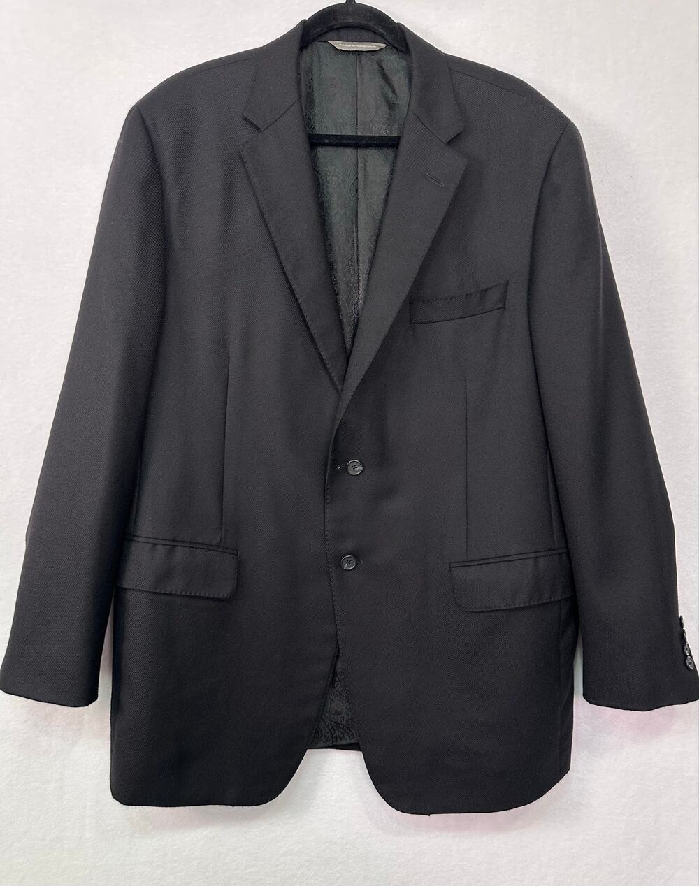 J.P. Tilford Samuelsohn 100% Loro Piana Worsted Cashmere Sport Coat Black 46R